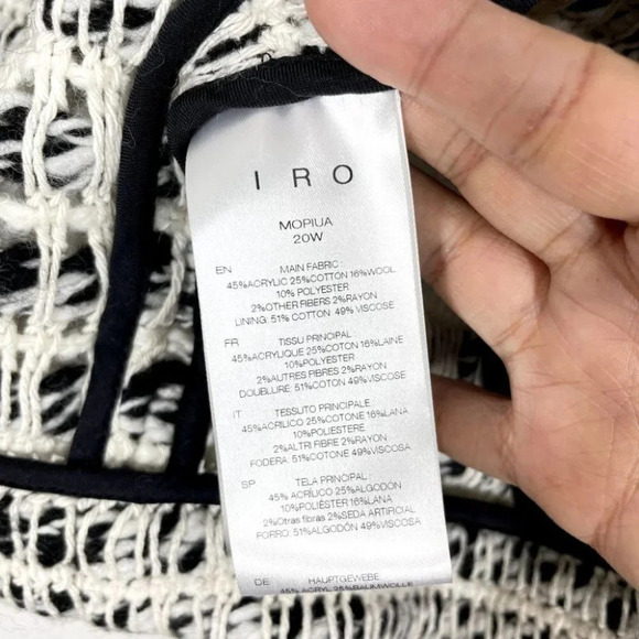 IRO NWT Mopiua Fringe Tweed Jacket Size 36 Open Front Slightly Cropped Fringe - Picture 11 of 11